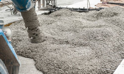 Mixer poring concrete