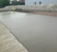 Flattened concrete