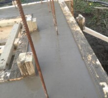 Flattened concrete