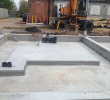 Flattened concrete
