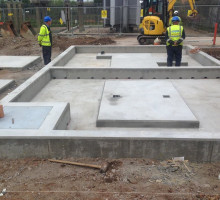 Concrete laid down