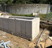 Concrete column base reinforcement ready for casting