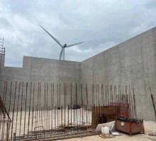 Tall concrete walls
