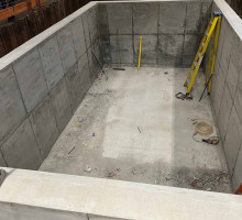 Reinforced concrete foundation for commercial building